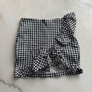 Black and White Gingham Mini Skirt